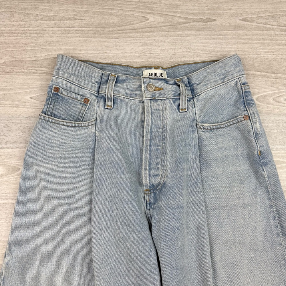 Agolde Fold Waistband Jean Straight Leg Size 26 Cotton Pleated - Picture 13 of 16